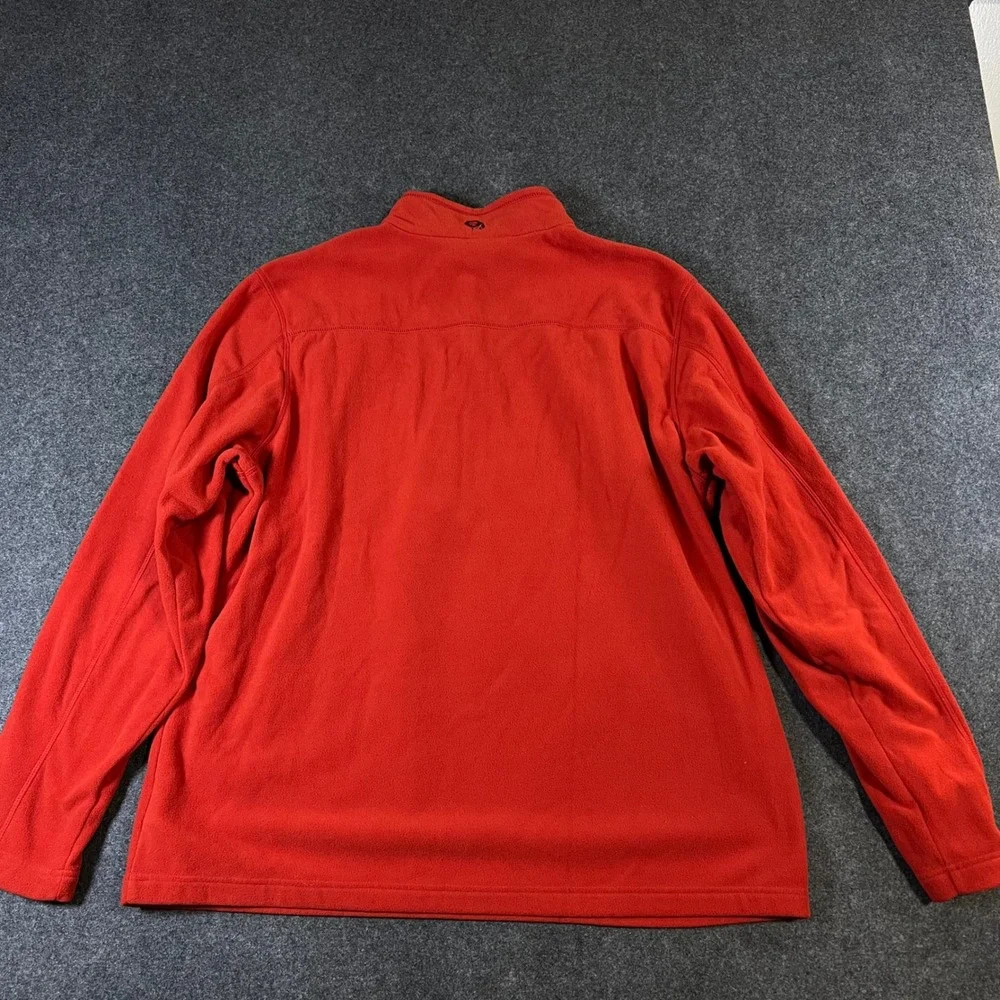 Mountain Hardwear Mens XL Red 1/4 Zip Fleece Pullover Mock Neck Hiking Sweater